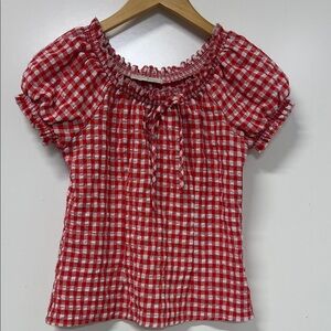 Belle Poque Gingham Top, S/S, Small, Checked